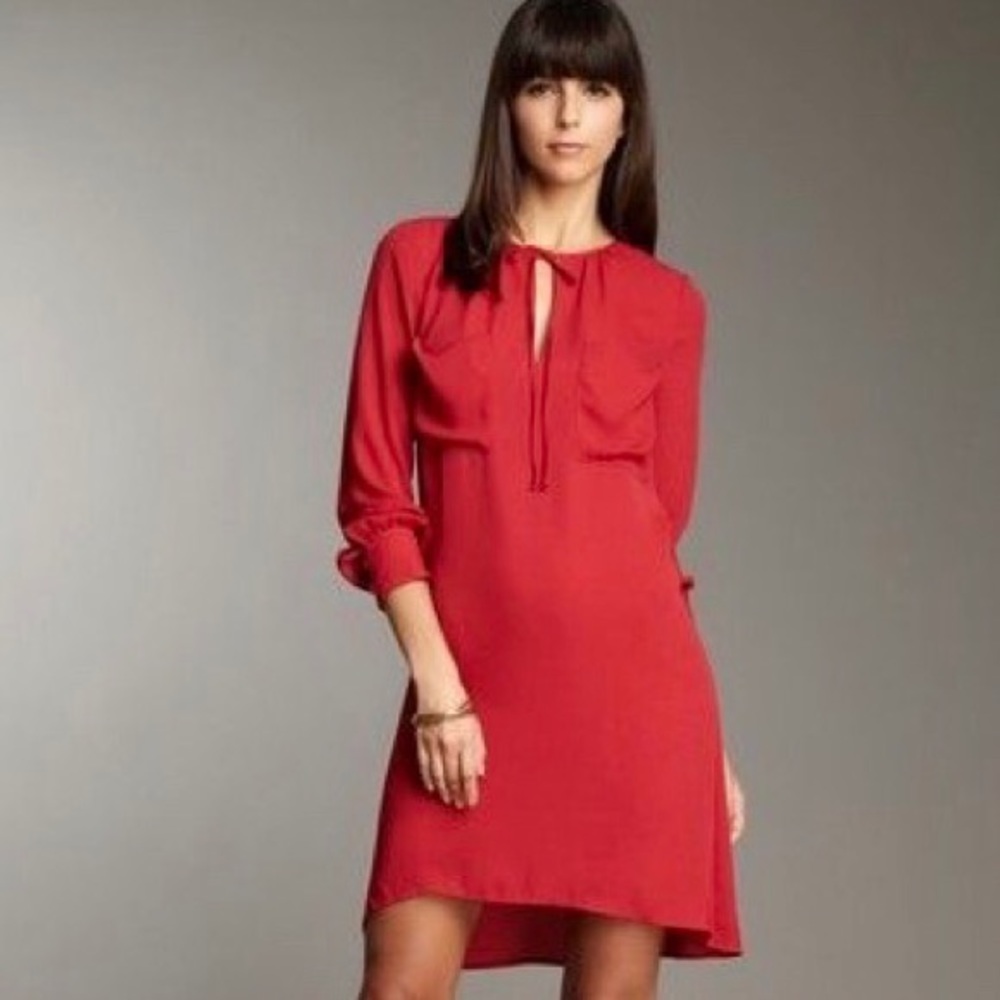 Bcbgmaxazria Darell Shift Dress Red Loose pocket